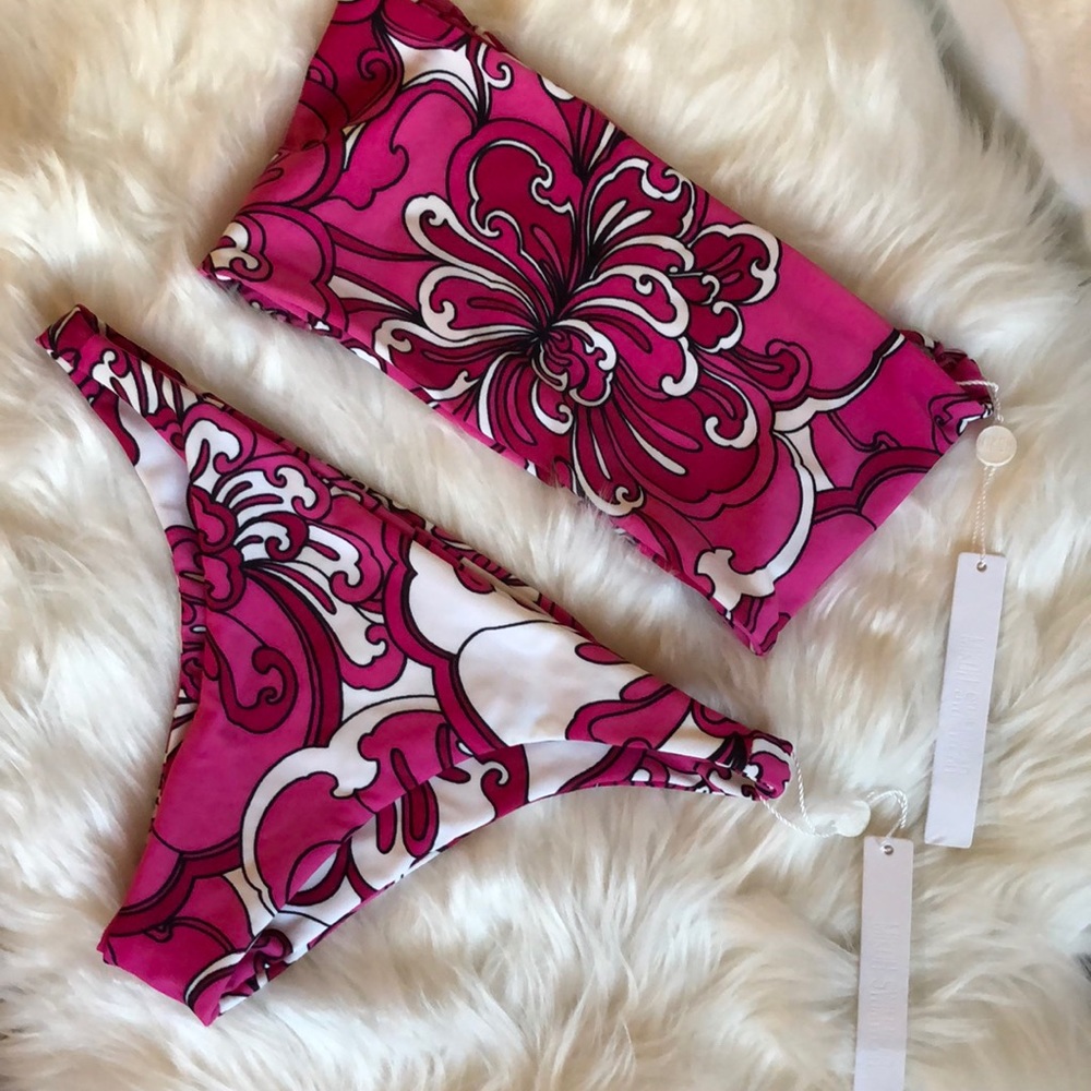 Floral Pink and White Mikoh Bikini Set